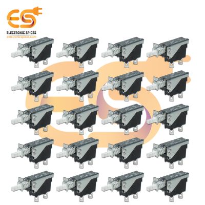 KDC-A04 250V 10A 2 Pin Metal Body Panel Mount Plastic Handle Push Switch Pack of 100